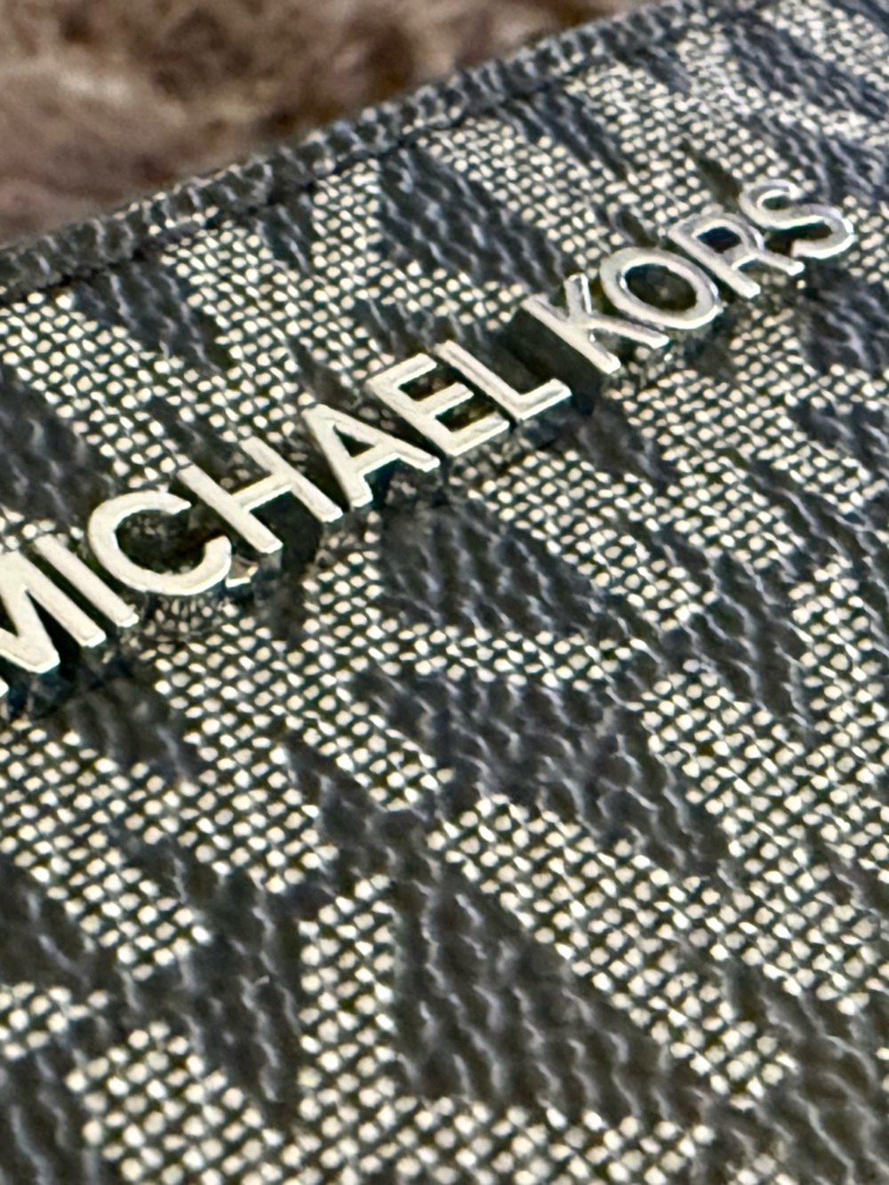 Michael Kors Black and Silver Logo Monogram Card Case